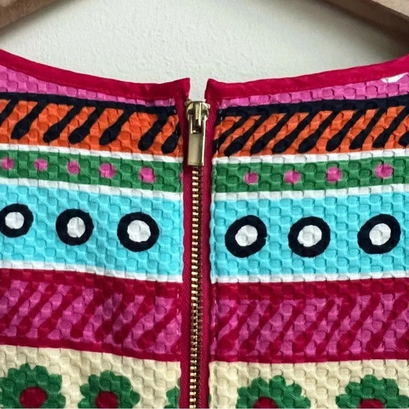 Talbots Geometric Striped Textured Sleeveless Knee-Length Sheath Dress - Picture 12 of 16